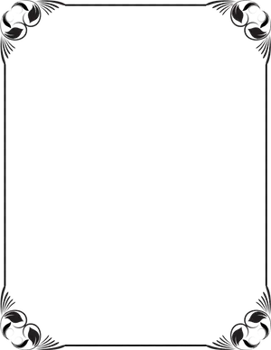 Elegant Black Floral Photo Frame PNG image