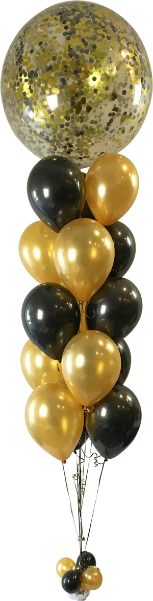 Elegant Black Gold Balloon Bouquet
