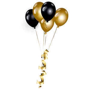 Elegant Black Gold Balloon Design Png 06132024 PNG image