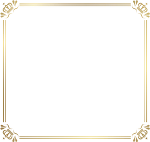 Elegant Black Gold Corner Page Border PNG image