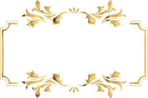 Elegant Black Gold Floral Frame