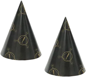 Elegant Black Gold New Year Hats PNG image