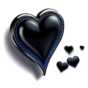 Elegant Black Heart PNG 06272024 PNG