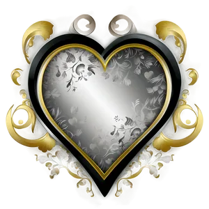 Elegant Black Heart PNG 91 PNG