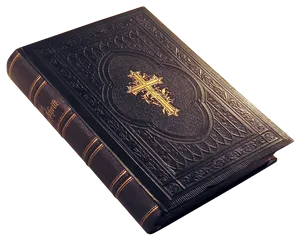 Elegant Black Leather Bible PNG image