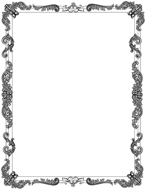 Elegant Black Ornate Frame PNG image