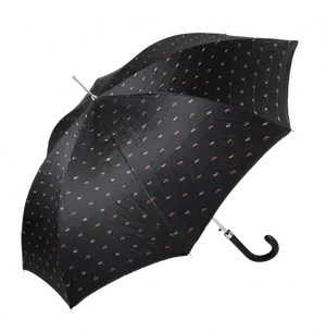 Elegant Black Polka Dot Umbrella PNG image