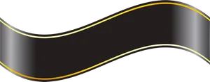 Elegant Black Ribbonwith Gold Trim PNG image