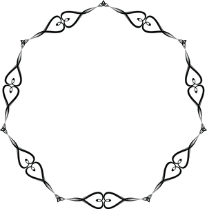 Elegant Black Round Frame PNG image