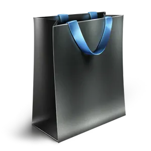 Elegant Black Shopping Bagwith Blue Handles