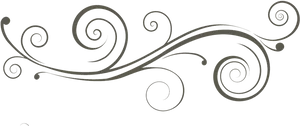 Elegant Black Swirl Design PNG image