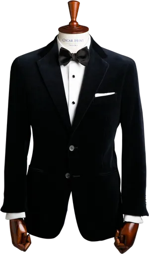 Elegant Black Tuxedo Mannequin PNG image