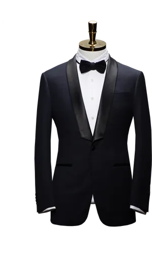 Elegant Black Tuxedo Mannequin PNG image