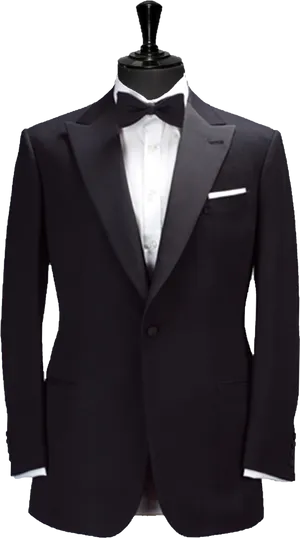 Elegant Black Tuxedo Mannequin PNG image