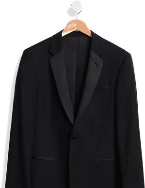 Elegant Black Tuxedoon Hanger PNG image