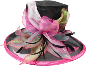 Elegant Blackand Pink Hat PNG image