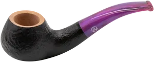 Elegant Blackand Purple Smoking Pipe PNG