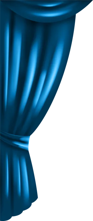 Elegant Blue Curtain Detail PNG image