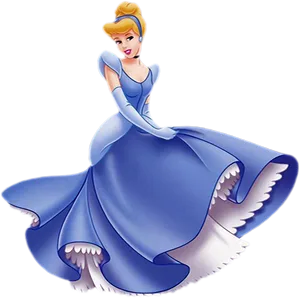 Elegant Blue Dress Princess PNG image