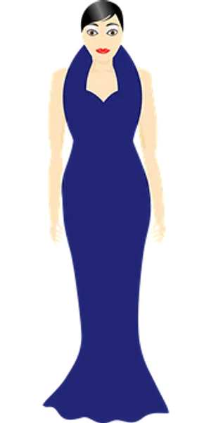 Elegant Blue Dress Vector Illustration