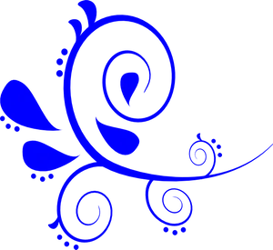 Elegant_ Blue_ Floral_ Flourish PNG