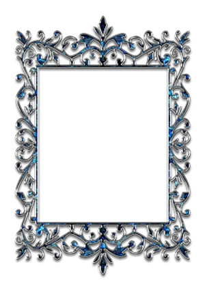 Elegant Blue Floral Frame