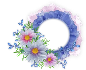 Elegant_ Blue_ Floral_ Frame PNG image