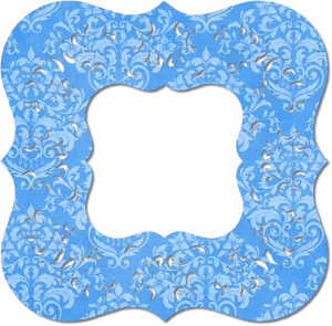 Elegant_ Blue_ Floral_ Frame PNG image