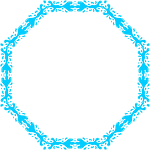 Elegant Blue Leafy Frame PNG image
