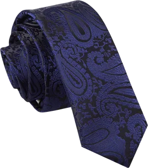 Elegant Blue Paisley Tie PNG image