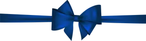 Elegant Blue Ribbon Bow PNG