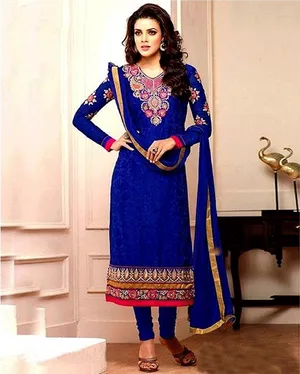 Elegant Blue Salwar Suit Model Pose PNG image