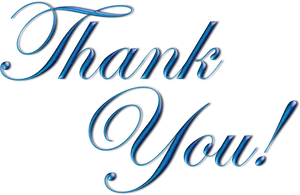 Elegant Blue Thank You Text PNG image