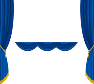 Elegant Blue Theater Curtains PNG image