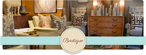 Elegant Boutique Living Room Decor PNG image