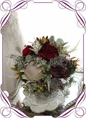 Elegant Bridal Bouquet Vintage Backdrop PNG image