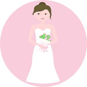 Elegant Bride Cartoon Vector PNG image