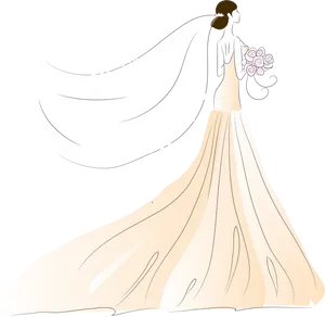 Elegant Bride Illustration PNG image