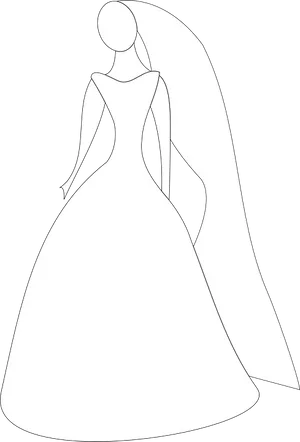Elegant Bride Silhouette PNG image