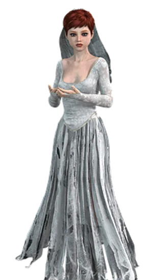 Elegant Bride3 D Character PNG