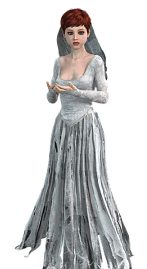 Elegant Bride3 D Character PNG image