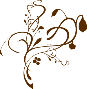 Elegant Brown Floral Design PNG image