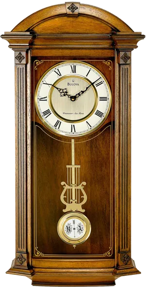 Elegant Bulova Grandfather Clock PNG image
