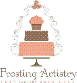 Elegant Cake Logo Design PNG image
