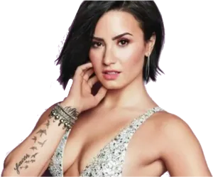 Elegant Celebrity Portrait PNG