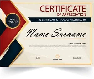 Elegant Certificateof Appreciation Template PNG image