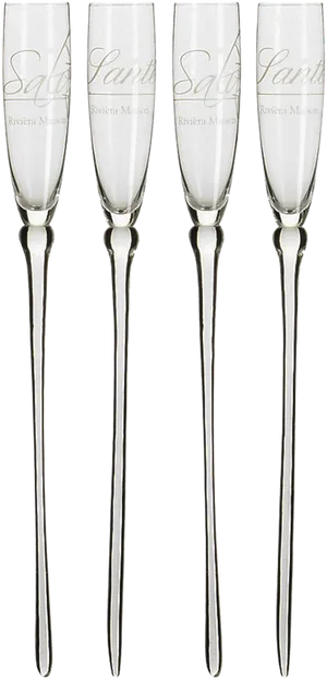 Elegant Champagne Flutes Row PNG
