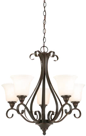 Elegant Chandelierwith Frosted Glass Shades PNG image