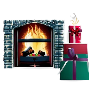 Elegant Christmas Fireplace Setting Png Xkk93 PNG image