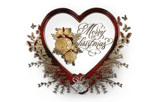 Elegant Christmas Heart Decoration PNG image